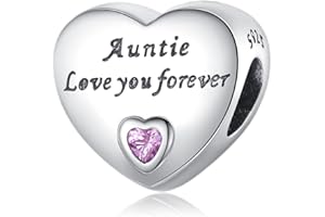 Amuefer Famiglia Charms Argento 925 Mamma Nonna Famiglia Amore Cuore Sorella Girasole Capezzolo amici Ciondolo per Collane Compleanno Natale Gioielli Regali per Donne