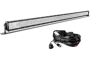 AUXTINGS 126 cm 50 pollici 648W Barra luminosa a LED Lente Spot Flood Tripla fila LED Luci subacquee da lavoro con cablaggio Kit per fuoristrada ATV AWD SUV 4WD 4x4 Pickup,12V 24V DT Impermeabile