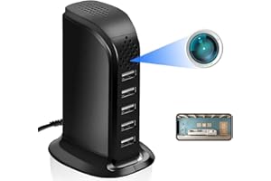 KALESER Wifi Hidden Spy Camera, HD 1080P Wireless USB Charger Camera, 5 Port USB Hub Nanny Cam Live Streaming, Motion Detection, APP Remote Control for Home Office Security