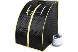 RINTALEN Cabina Sauna a vapore，Sauna domestica in casa， Bagno di vapore portatile a casa Mobile Sauna，1000W (nero)