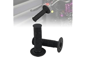 Runfarr 1 Pair Motorcycle Handlebar Grips,7/8" 22mm Universal Rubber Motorcycle Handlebar Hand Grips Bar End for Pit Dirt Bike Motorcycle-Black