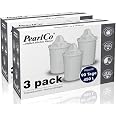 PearlCo - Filtro per acqua in vetro (nero) con 1 cartuccia