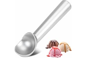 ‎POLLY ONLINE Eisportionierer, 18.5cm Einteiliger Silber Aluminium-Eislöffel, Ideal für Hart-Eiscreme, Keksteig, Gelato, Sorbet und Melonenbällchen
