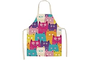 ShopINess Grembiule da Cucina per Adulti e Bambini con Motivo di Gatto Grembiule da Cucina Barbeque Idea Regalo