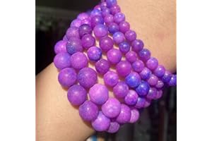 GFSDJALKJ Vernis naturel naturel Violet naturel Verre Sugilite Perles de pierre 6 8 10mm Perles mate rondes for la fabrication de bijoux Collier Bracelet DIY 15"39cm Artisanat fait à la main