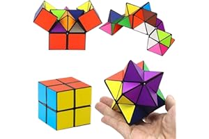 Yeefunjoy Star Cube Magic Cube Set, 2 in 1 Colorful Infinity Cube, Stress Anxiety Relief Creative Decompression Cube, Transforming Cubes Magic Puzzle Cubes for Kids and Adults