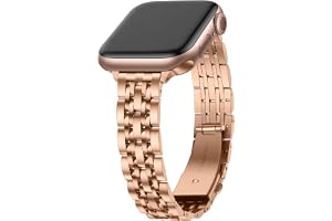 Anlinser Armband kompatibel med Apple Watch 38/40/41/42/44/45/46/49 mm, smala metallarmband kompatibla med iWatch Ultra 2 Ser