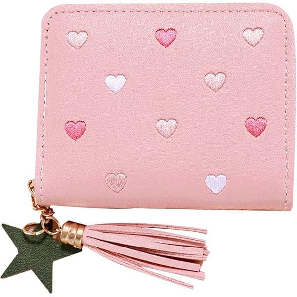 2 Pièces Porte-Monnaie Mignon Avec Pendentif Étoile - Portefeuille Brodé Cœur Pour Fille Et Femme