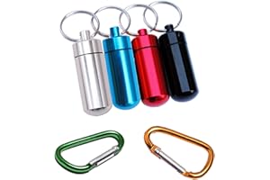 KOBOKO 4 breloki do kluczy, pudełko na tabletki, pudełko na tabletki, małe pudełko na tabletki, pudełko na tabletki, małe pudełko na tabletki, pudełko na tabletki, metalowe, stop aluminium