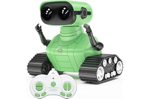 AONGAN RC Robot Toys Rechargeable Robot Toys for Kids Dancing Singing Music LED Eyes Demo Birthday Toy Gifts for Boys and Girls Aged 3-9(Green)…