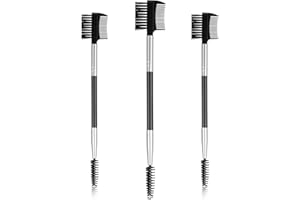 WLLHYF 3 szt. pędzel do brwi grzebień do rzęs przenośny separator rzęs szczotka do brwi podwójny grzebień podwójna głowica profesjonalne narzędzia do makijażu oczu dla kobiet dziewcząt