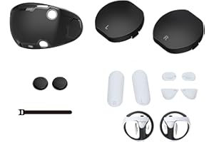 HMHAMA VR Juego de Fundas Protectoras compatibles para PS VR2, Carcasa de Silicona para Auriculares VR, Cubierta de Lente, Almohadillas de Silicona Antideslizantes para Controlador, Tapa basculante