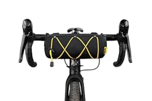 Rhinowalk, Borsa da manubrio a rullo per bicicletta, con tracolla, un accessorio da ciclismo professionale per bici da strada, da città e mountain bike, nero