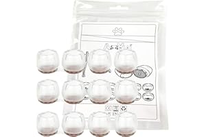 ANDTHERE Tappi per gambe in silicone per sedie, piedini per sedie Piedini per protezioni (rotondi), cuscinetti in feltro antiscivolo size adatto per 32-37mm