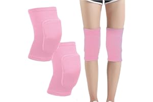 BNPHSIN 1 Pairs Stretchy Dance Knee Pads, Breathable Knee Brace Supports Knee Protector, Full Pink Soft Brace Breathable Sleeve Protective for Dance Volleyball Football Yoga Tennis Cycling Jogging