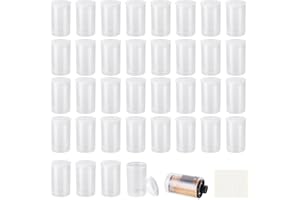Amentalove 36 Stück Filmdosen Mit Deckel, Filmkanister Filmdosen, Filmdosen Plastikkaniste, Filmdosen aus Kunststoff Wasserdicht für Aufbewahrung, Kleinteile Film Kanister (32mm Transparent)