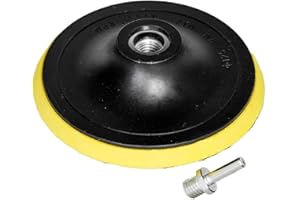 OxoxO Schleifteller mit Klett,5-Zoll / 125mm Haken und Loop Backing Pad Schwingschleifer Polierer Schleifpad M14 Bohrer Adapter