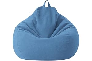 Fiacvrs Fodera per poltrona a sacco senza imbottitura, 100 x 120 cm, con cerniera, robusta custodia con cerniera, per adulti, bambini, ragazzi