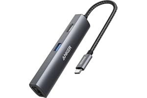 Anker PowerExpand+ koncentrator Ethernet 5 w 1, adapter z 4K USB-C na HDMI, wejście Ethernet, 3 porty USB 3.0, do MacBook Pro, iPad Pro, XPS, Pixelbook i wielu innych