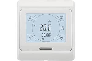 Wengart WG809 programowalny termostat, wyjście 230V 3A, przycisk dotykowy, wyświetlacz LCD, odpowiedni do systemu podgrzewania wody, biały