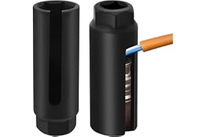 XZMCAT 2Pcs Vaso Sensor Oxígeno 22mm Llave Sonda Lambda, Herramienta Universal Extracción Sonda Lambda Coche, Vaso 1/2" con Ranura Lateral Ancha para Evitar Daños en los Cables