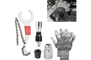 LANSKYLAN 5 Kits d'Outils de Réparation pour Vélo en Alliage Aluminium Kits d'Outil Démontage Cassette Vélo avec Gant Outils de Démontage de Chaîne Outil de Démontage de Vélo pour Bicyclette Cyclisme