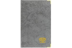 TOPPOINT Telefonbuch Adressbuch ca. DIN A5 mit Messingecken grau