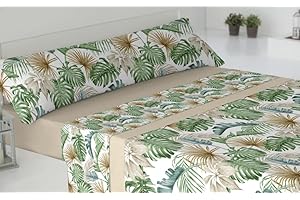 D DONEGAL COLLECTIONS Donegal Collections - Juego de Sábanas Tres Piezas Algodón/Poliéster - Sabanas 150 x 190 - sabanas 150x200 - Juego de sabanas 150x190 - Bajera, Encimera y Funda Almohada | Verde Chile 150x190/200