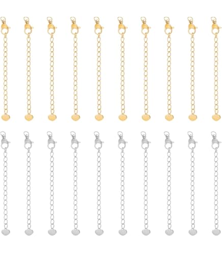 UNICRAFTALE 120 Stück Kettenverlängerungen 25mm - Goldene Edelstahl Verlängerungsketten Für Armbänder & Halsketten