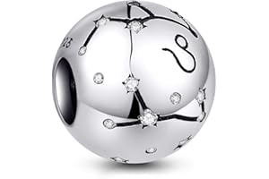 NINGAN 12 Zodiac Geburtstag Charm Geburtstag Stein Anhänger -925 Sterling Silber Armband, Halskette Anhänger als ideales Geburtstagsgeschenk für Frauen und Freunde