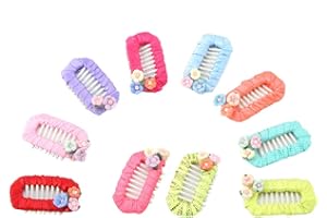 Pssopp - 10 Unidades de Pasador de Pelo para Mascotas, Perros, Gatos, Cachorros - Floral - Poliéster - Aprox. 2,8 cm