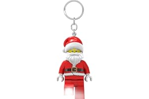 IQ Lego Iconic Santa Keyring LED Torch Toys Gifts for Kids - 76mm Large Figure (KE189) - 2 CR2025 Batteries Included, red