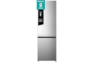 Hisense RB329N4ACE Frigorifero Combinato a libera installazione, Total No frost con ventilazione multiflow, Inox Look, Altezza 180 cm, capacità netta 255 L