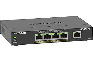 Netgear GS305EPP Przełącznik PoE 4-Portowy Przełącznik Gigabit Ethernet LAN PoE+ 120 W Plus, 5 Portów Plug-and-Play, Zarządzalny Przełącznik Sieciowy PoE, IGMP Snooping, qoS, VLAN