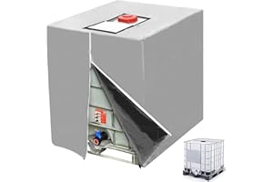 Voiakiu Contenedor IBC, IBC Cubierta para Depósito Agua 1000 litros, 420D Cubierta para depósito Agua Cubierta Antipolvo Capucha Protectora, 120 x 110 x 116 cm