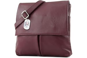 Craze London Double Pocket Genuine Italian Leather Cross body Messenger Shoulder Bag