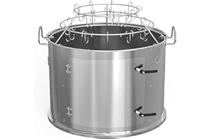 ‎ONLYFIRE Onlyfire Edelstahl-Räucherkammer-Mittelkochsystem für Weber 57 cm Kugel-Holzkohlegrill (Ring+Speck-Aufhänger-Rack-Kit), Verwandeln Sie Ihren Wasserkocher in Rauchiger Bergkocher