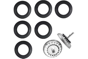 FANNAS Junta de Goma para Tapón para Desagüe Fregadero, 6 Peizas Sellos de Reemplazo de Tapón de Fregadero, Ø 54 mm Exterior, Ø 32 mm Interior, Sello de Labio de Colador de Fregadero Universal