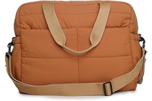 Thermobaby - Sac à langer Matelassé PLUMEA - Sac Maman et Bébé - Matelas à langer Inclus pour Bébé Garçon et Fille - Maternité - Pratique pour les sorties - Ocre