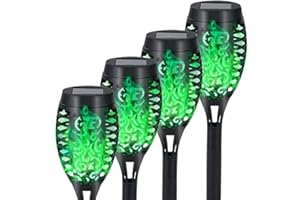 ‎USMEI USMEI Solarlampen für Außen Garten, 4 Stück 12 LED Solarleuchten für Außen mit Realistischer Flammeneffekt IP65 Wasserdicht Gartenfackeln Solar für Draußen Gärten Weg Hinterhöfe Rasen Beleuchtung