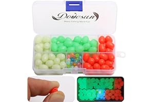 ‎DOVESUN Dovesun Soft Rubber Fish Beads Accessories for Fishing 7 Colours Round with Fishing Case