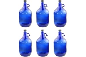 SELECTION ·1948 · ALBERTS · PREMIUM ALBERT PFÄFFLE 6X Glasballon blau 5 Liter, Henkelflasche aus Blauglas inkl. Handschraubverschluss PP35 (VPE 6 Stück)