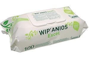 MEDIQ Wip'Anios Excel - 100 Lingettes Nettoyantes et Désinfectantes Biodégradables