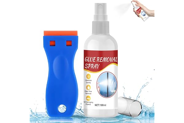 Dissolvant Colle Decolle Etiquette Avec Grattoir, Dissolvant à Colle, Adhesive Remover, Voiture Adhésif Remover pour Etiquettes Tenaces, Autocollants, Résidus de colle