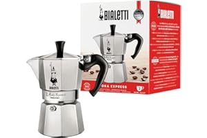 Bialetti - Moka Express: Icónica Cafetera Italiana para Espresso, Auténtico Café Italiano, Cafetera Moka 3 Tazas (130 Ml), Aluminio, Plata