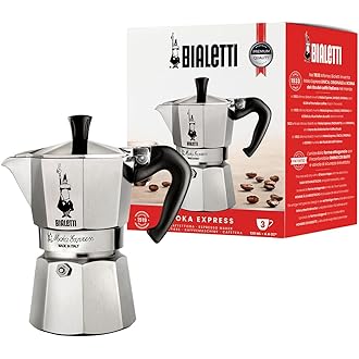 Bialetti Moka Express Iconic Italian Stovetop Espresso Maker, Italian Made; Moka Pot/Percolator/Coffee Maker/Mocha Pot for an Authentic Italian Coffee