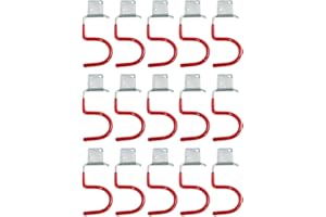 Scoutteemo 15PCS Gartengerätehalter, Rot Haken Besenhalter Werkzeughalter, Gerätehalter Wandhalterung Anti-Rutsch Gummierung, Gartengeräte Aufhängung für Garagen-Ordnungssysteme, Werkzeughalter