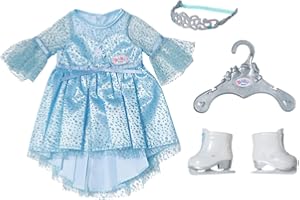 BABY born Princess on Ice 836095 - Princess Dress with Matching Ice Skates and Tiara for 43cm Dolls - Suitable for Children from 3 Years Old