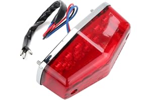 ARAMOX Motorcycle Taillight,12V LED Rear Tail Light Parking Brake Stop Lamp Motorbike Accessory(Red)