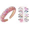 Gtoulkxn Women's Twinkle Headband with Rainbow Sprinkles Design & Complementary Hair Clips: A Unique Fashion Statement